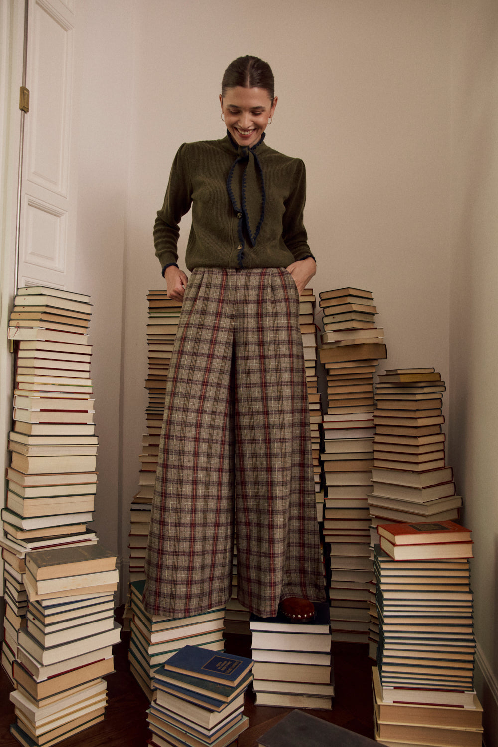 Pantalon Blas à carreaux gris