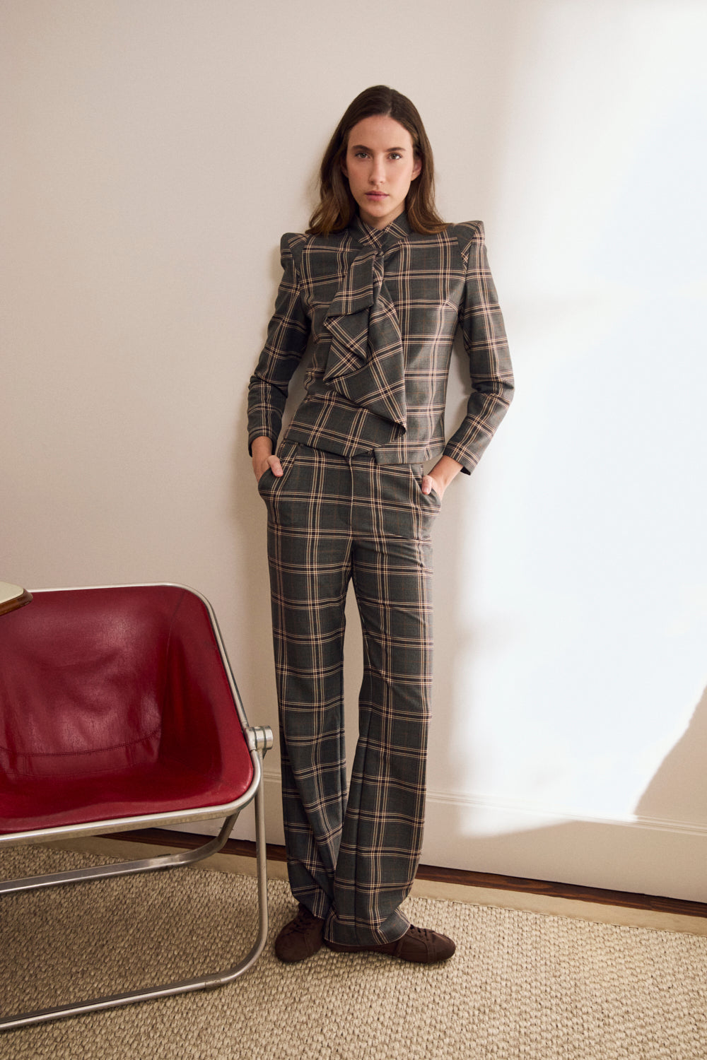 Chaqueta Lena Gris Cuadros