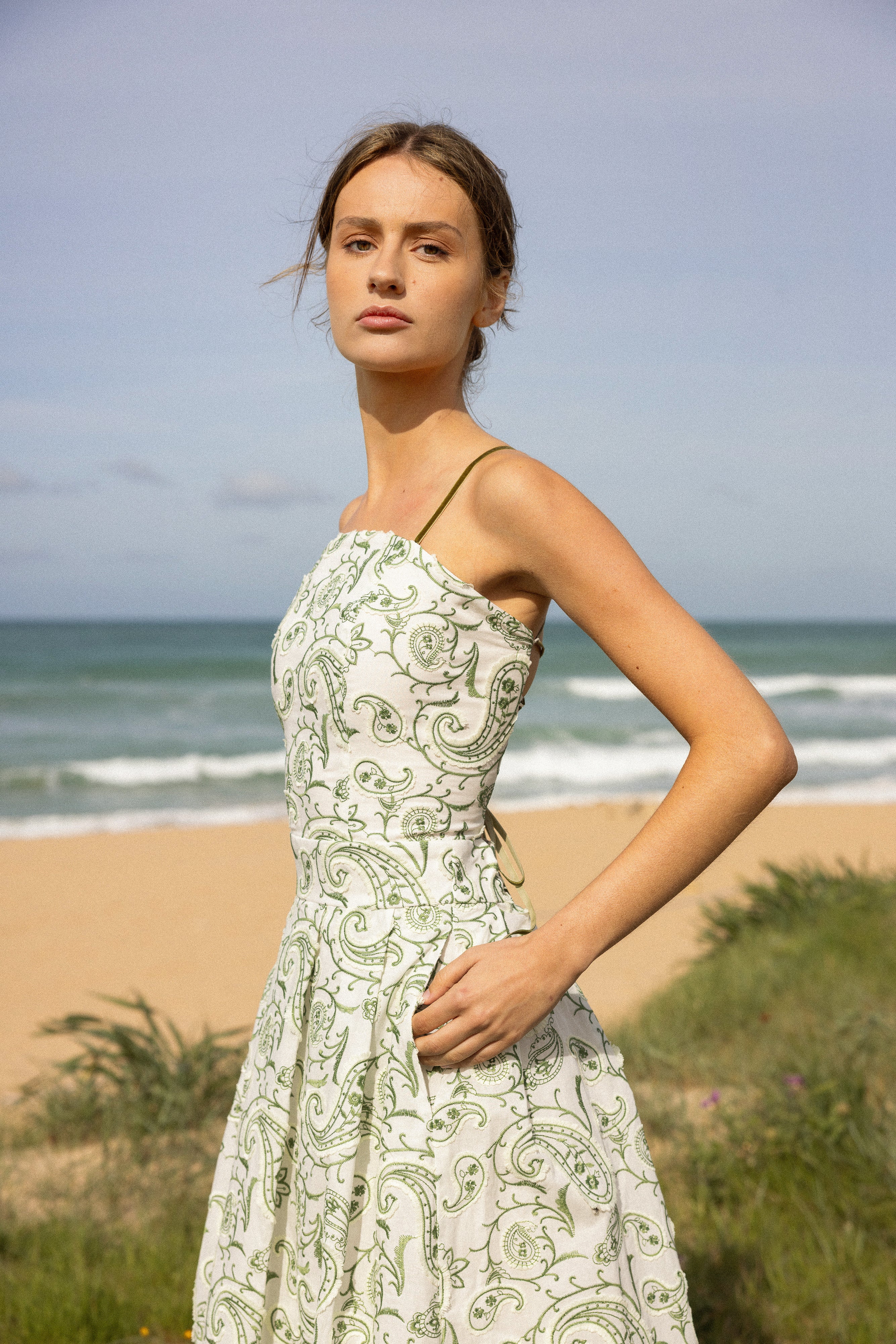 Vestido Mar blanco bordado