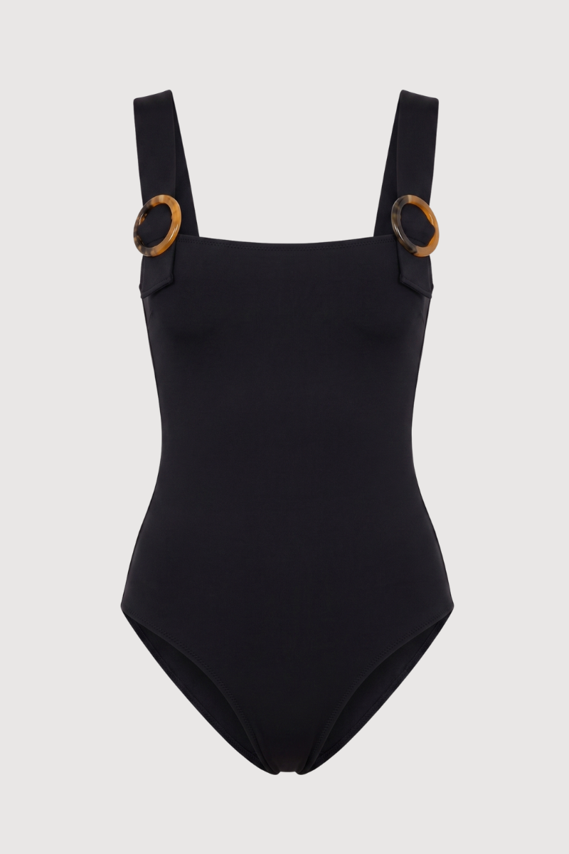 Traje de baño Negro Hebillas