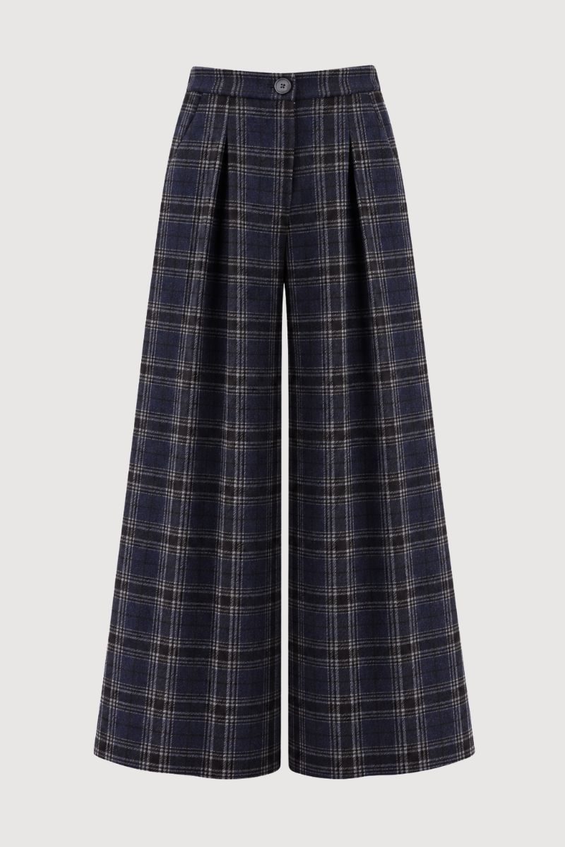 Pantalon Blas à carreaux marine