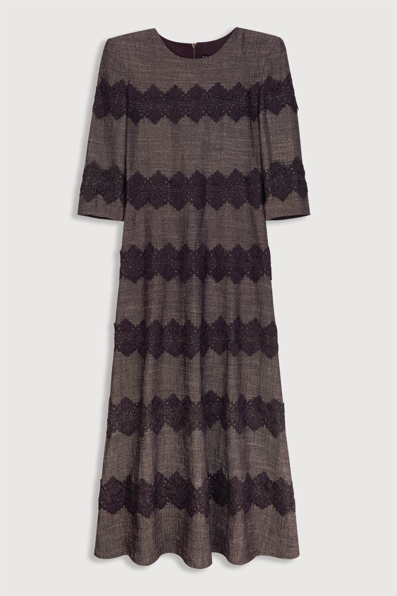 Vestido midi berenjena