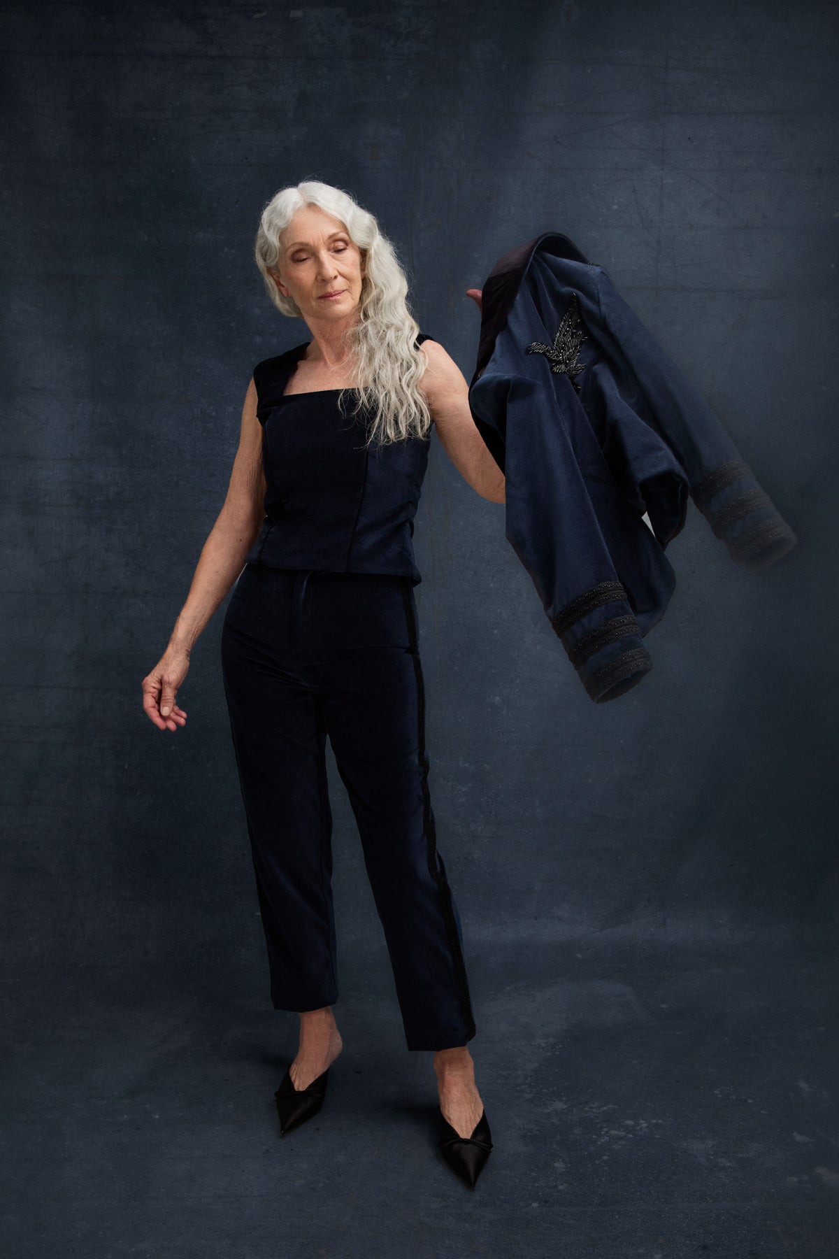 Veste Leo Velours marine
