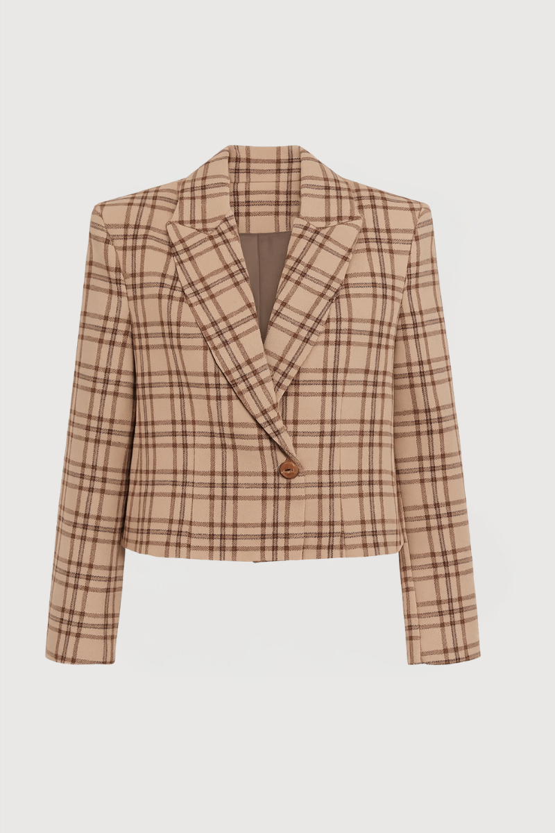 Chaqueta Sara cuadros beige