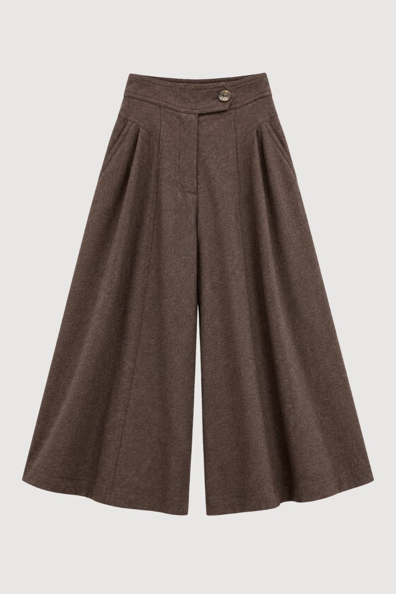 Pantalon Large Marron