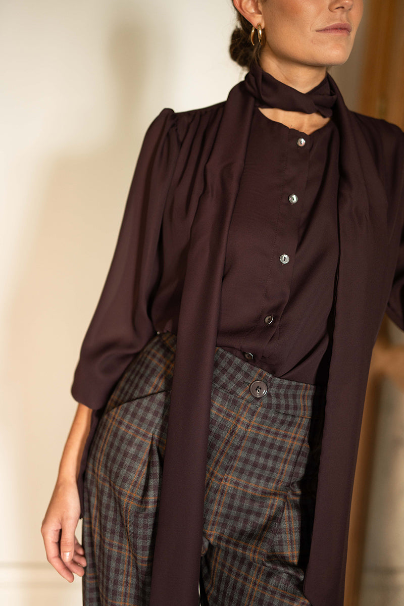 Blusa Serafina berenjena