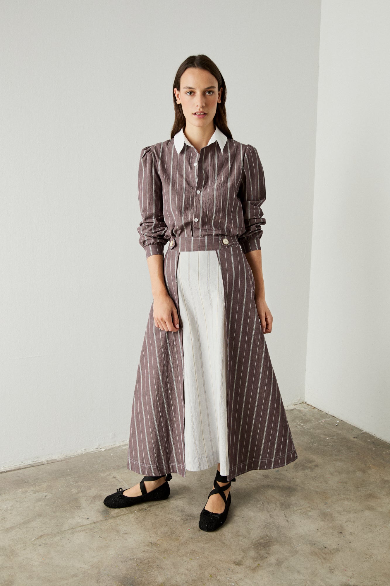 Camisa Rayas berenjena 