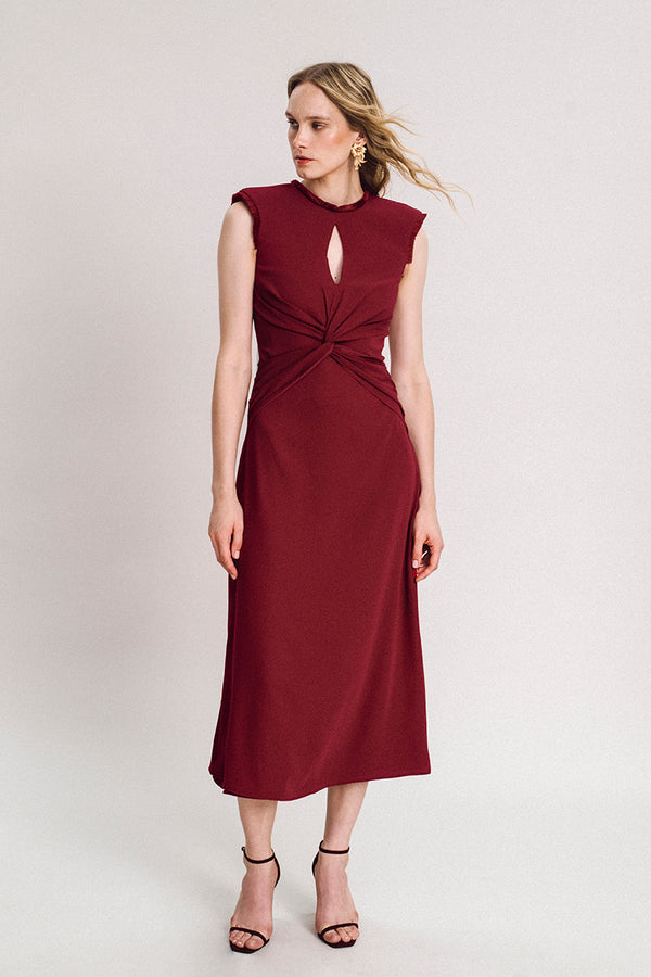 Vestido Cruz Bordeaux