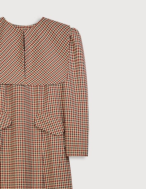 Robe Babisa à carreaux bordeaux